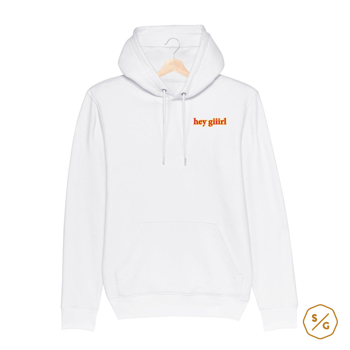 EMBROIDERED HOODIE • HEY GIRL