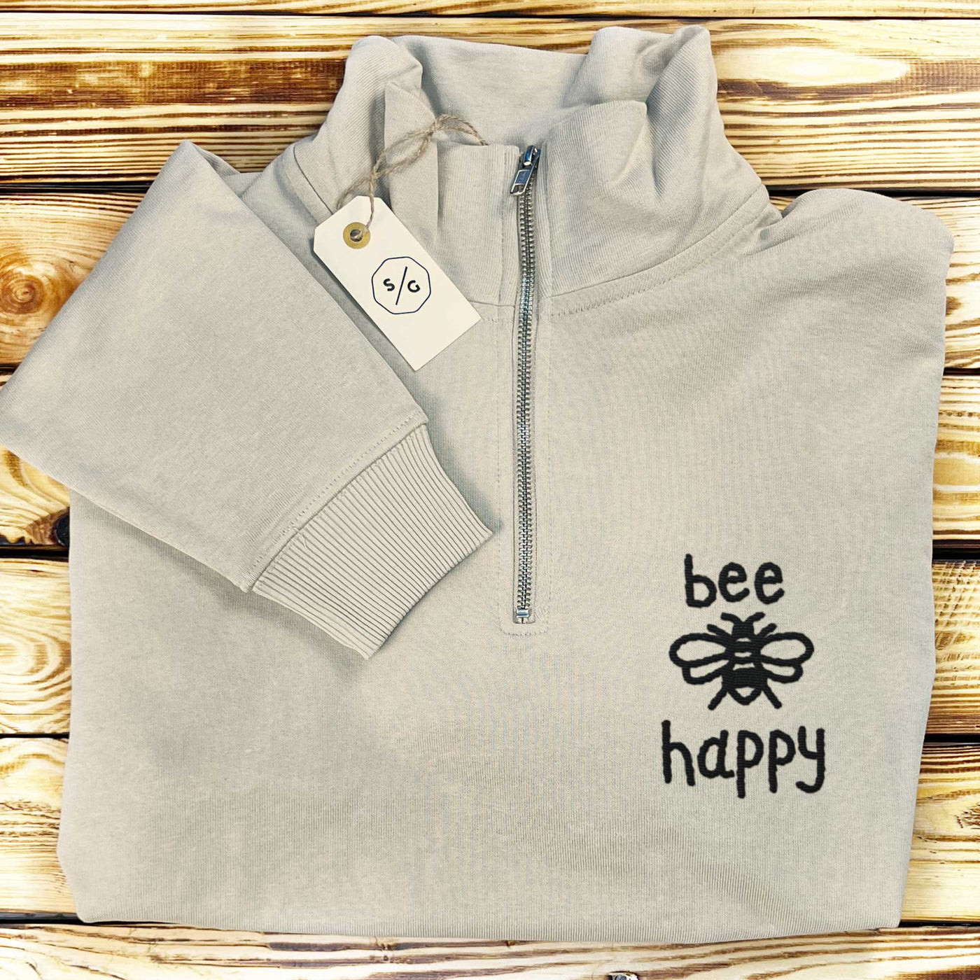 BESTICKTER HALF-ZIP SWEATER • BEE HAPPY