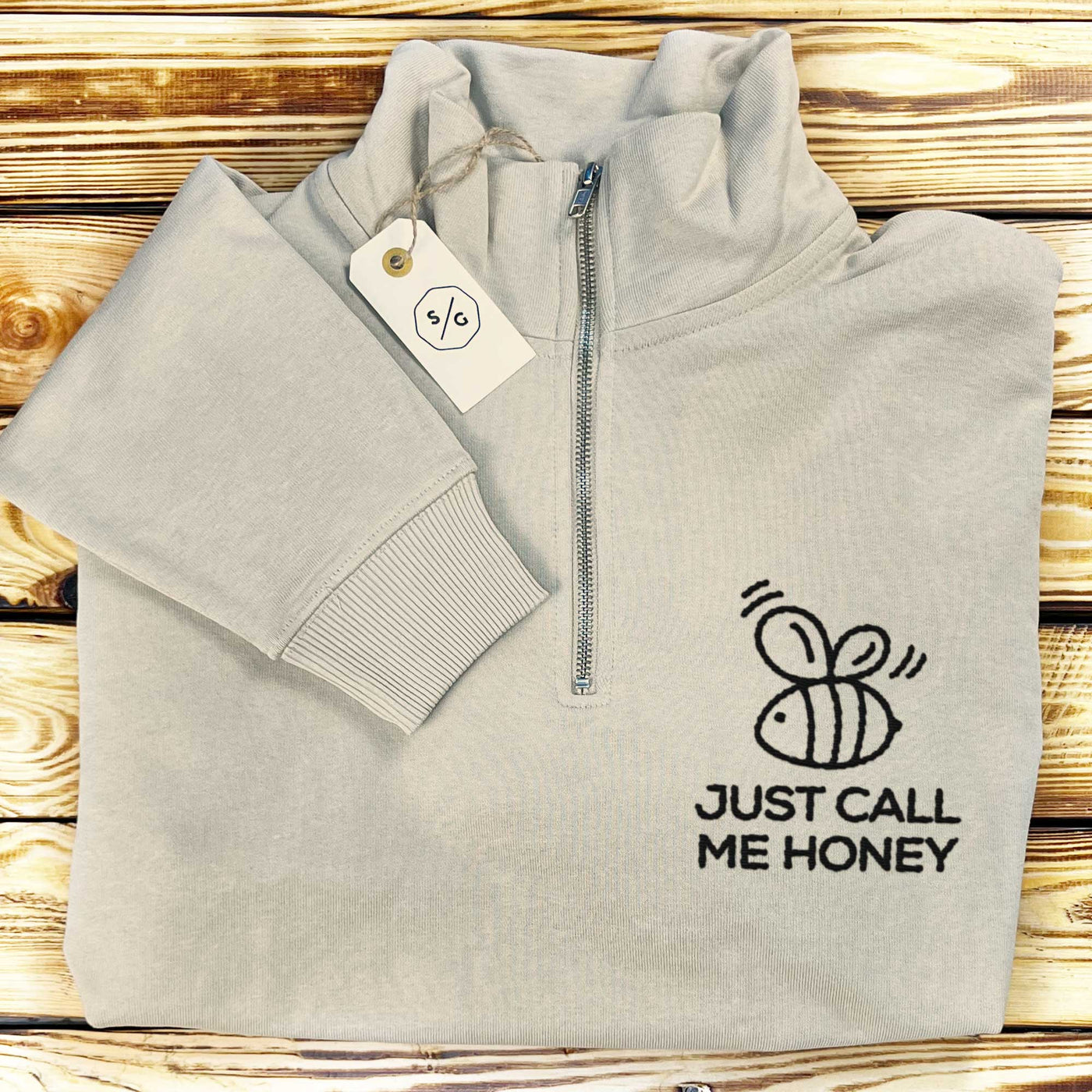 BESTICKTER HALF-ZIP SWEATER • JUST CALL ME HONEY