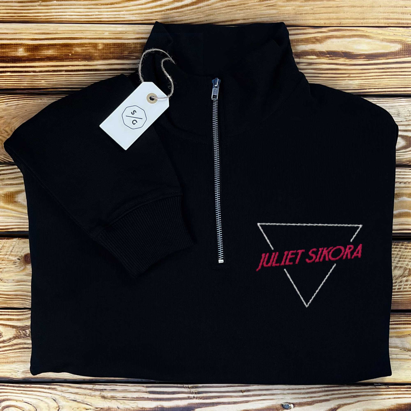 HALF-ZIP SWEATER •  LOGO JULIET SIKORA 