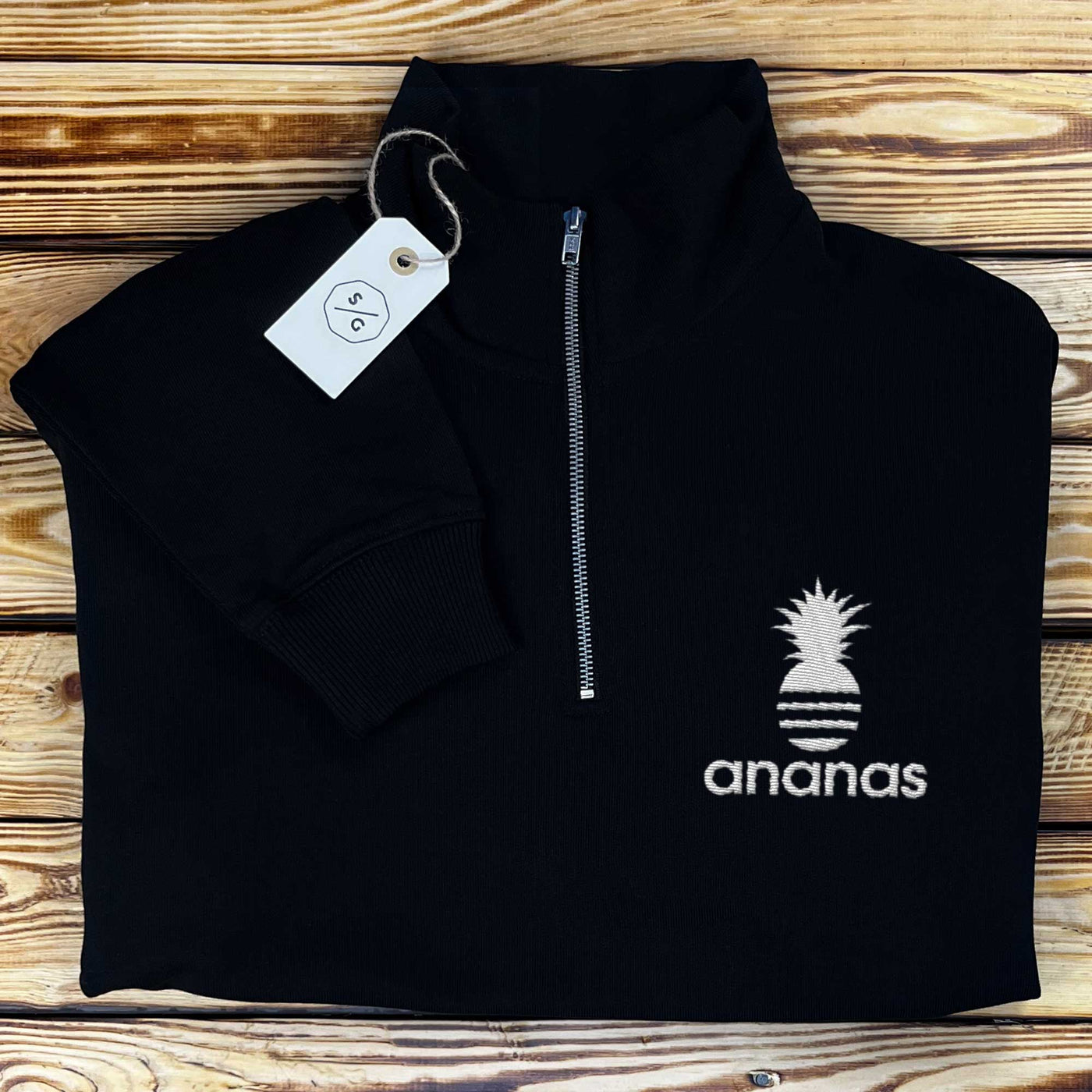 BESTICKTER HALF-ZIP SWEATER • ANANAS