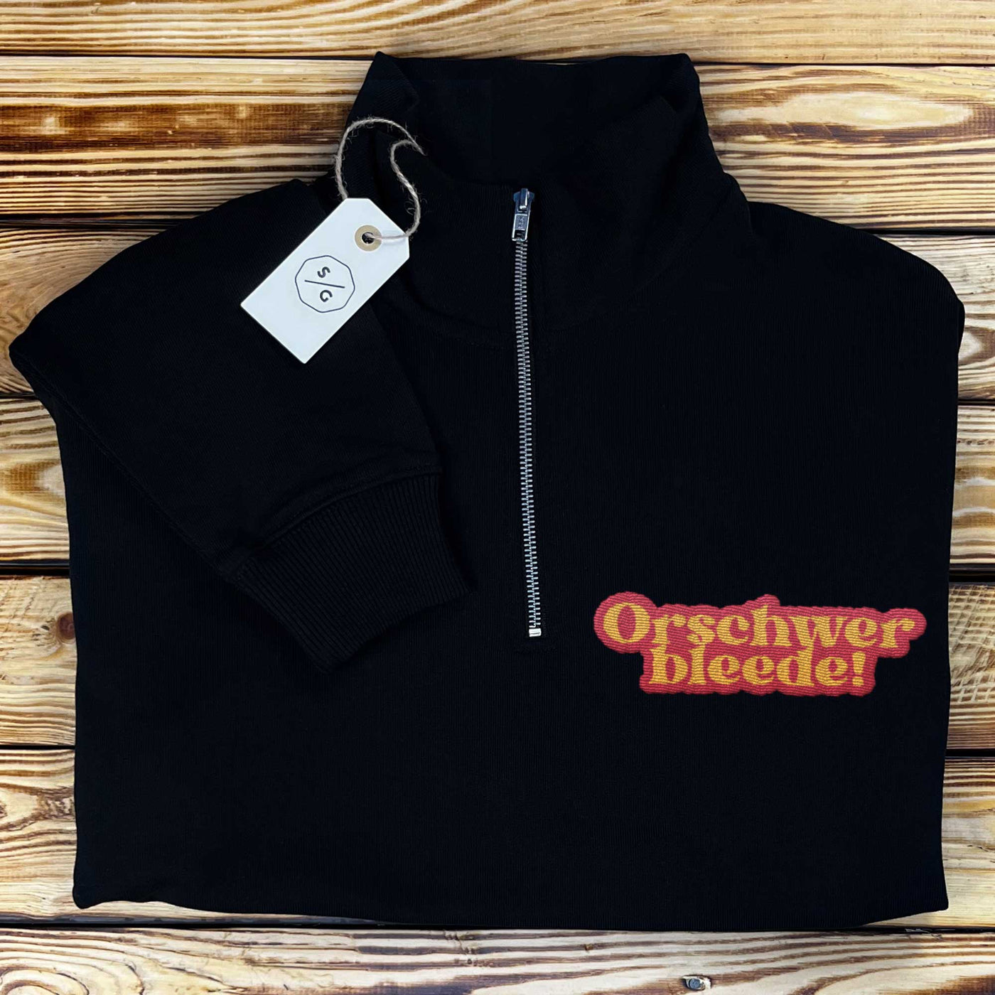 BESTICKTER HALF-ZIP SWEATER • ORSCHWERBLEEDE!