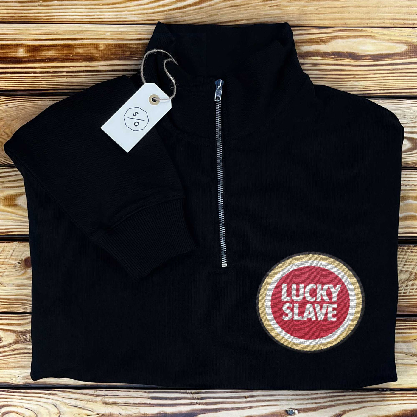 BESTICKTER HALF-ZIP SWEATER • LUCKY SLAVE