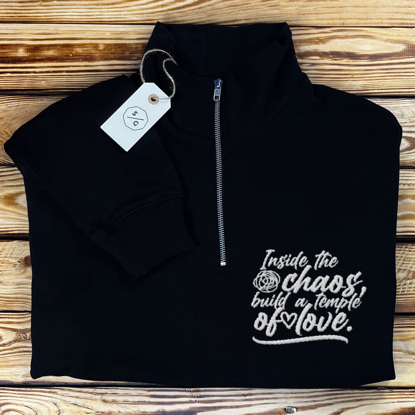 BESTICKTER HALF-ZIP SWEATER • INSIDE THE CHAOS