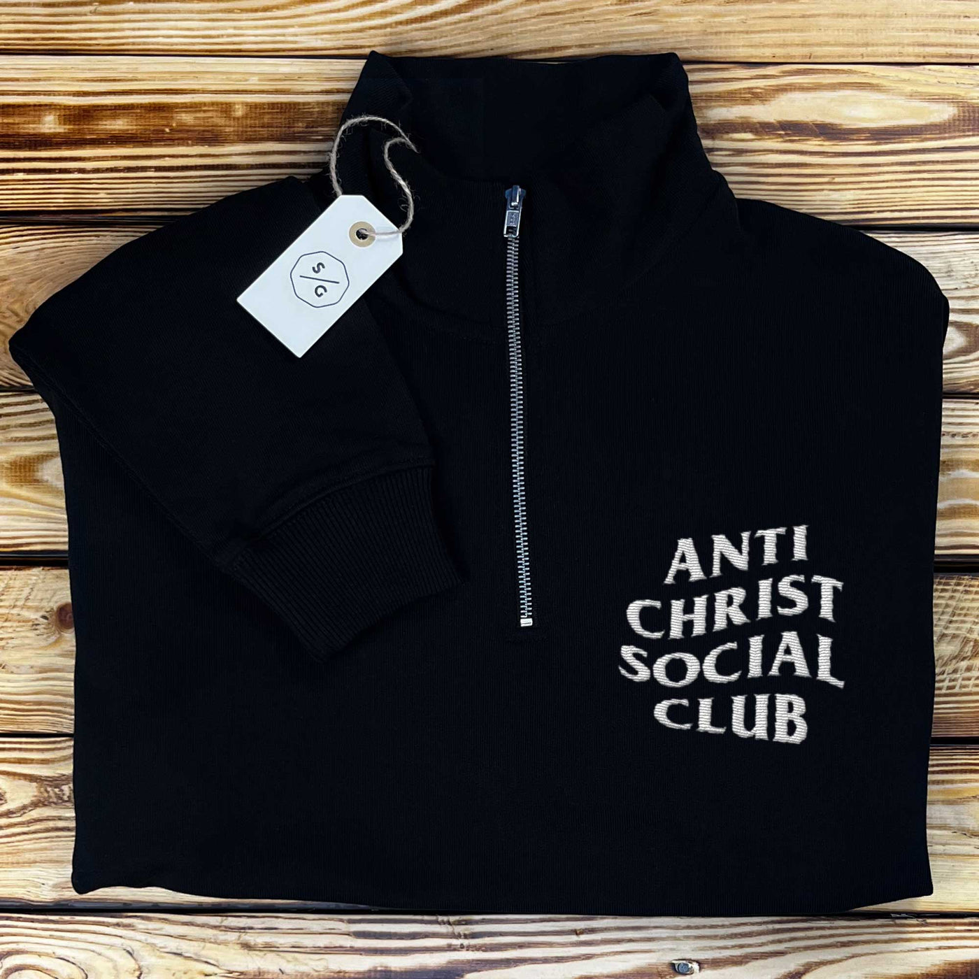 BESTICKTER HALF-ZIP SWEATER • ANTI CHRIST SOCIAL CLUB