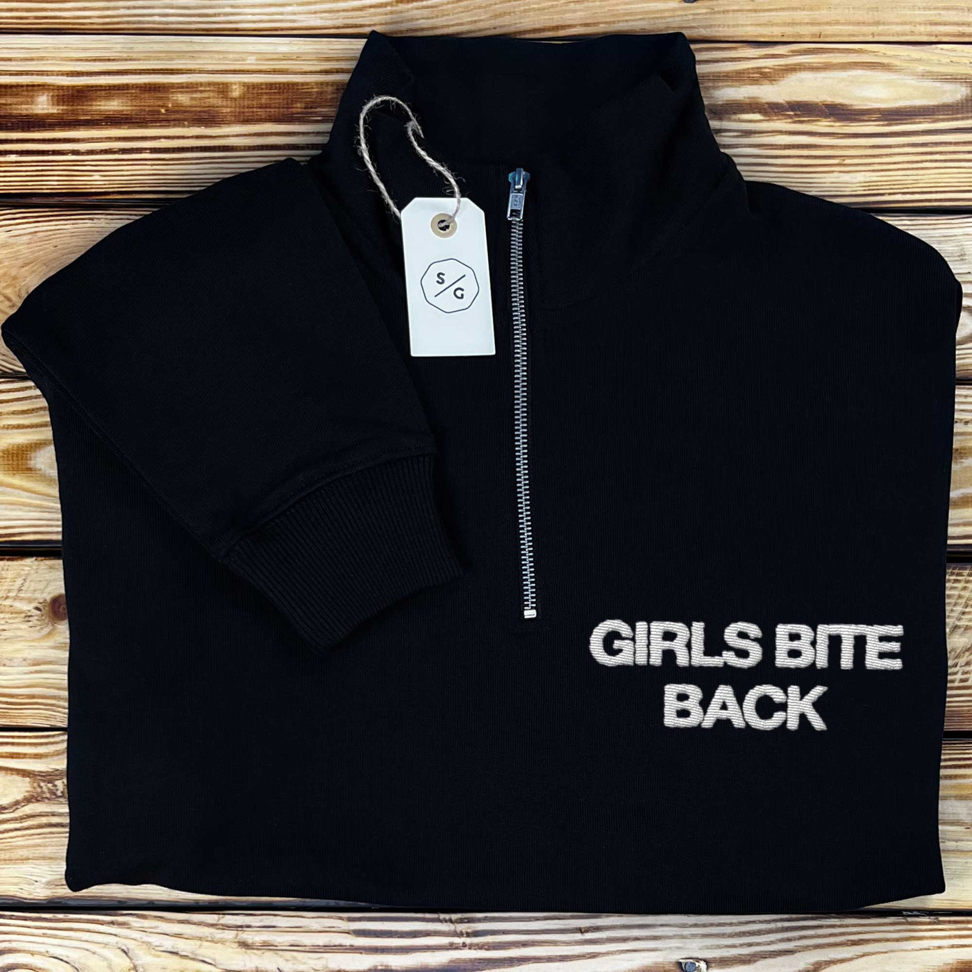 BESTICKTER HALF-ZIP SWEATER • GIRLS BITE BACK