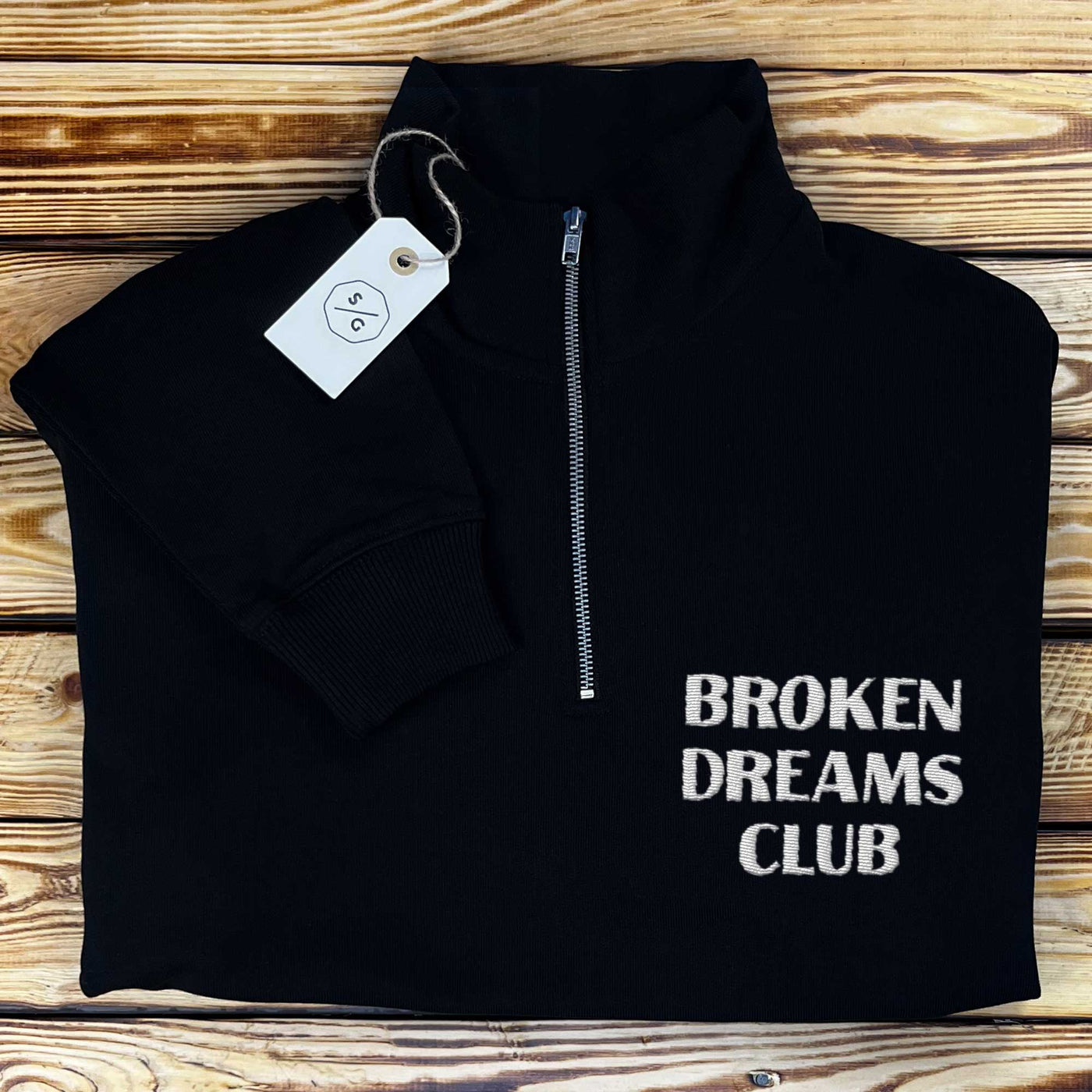 BESTICKTER HALF-ZIP SWEATER • BROKEN DREAMS CLUB