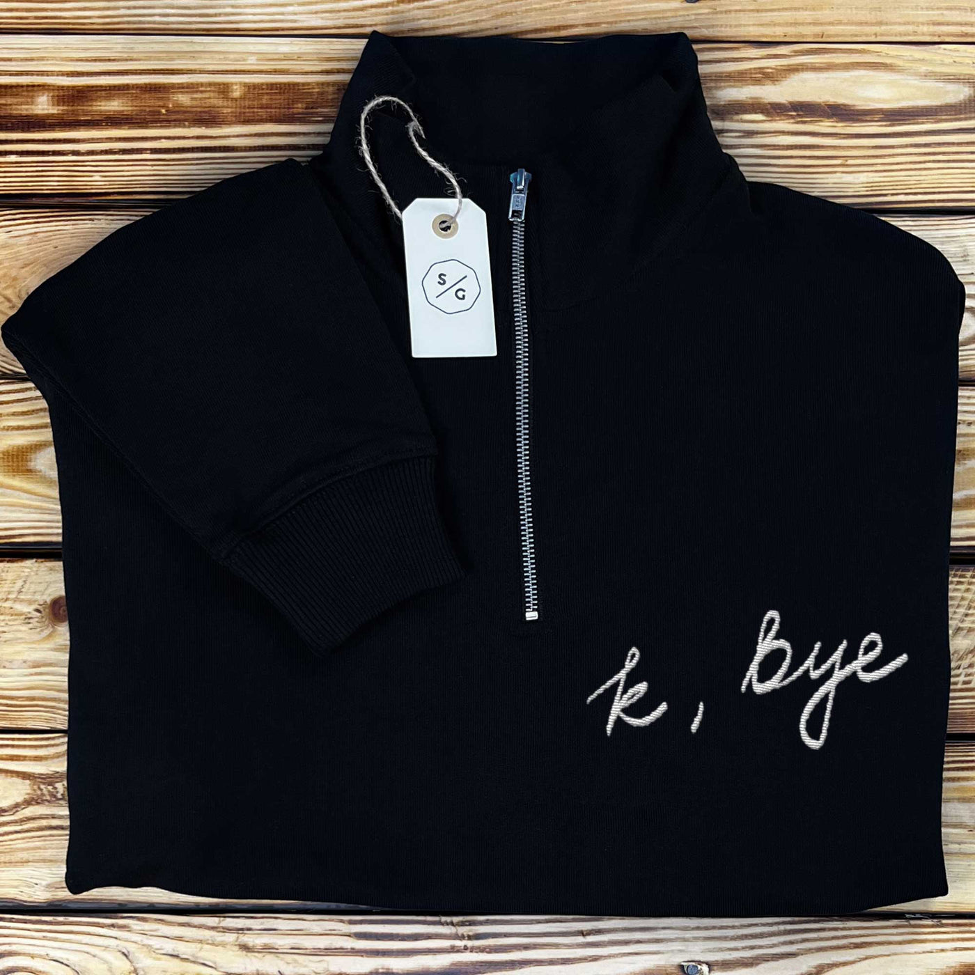 BESTICKTER HALF-ZIP SWEATER • K, BYE