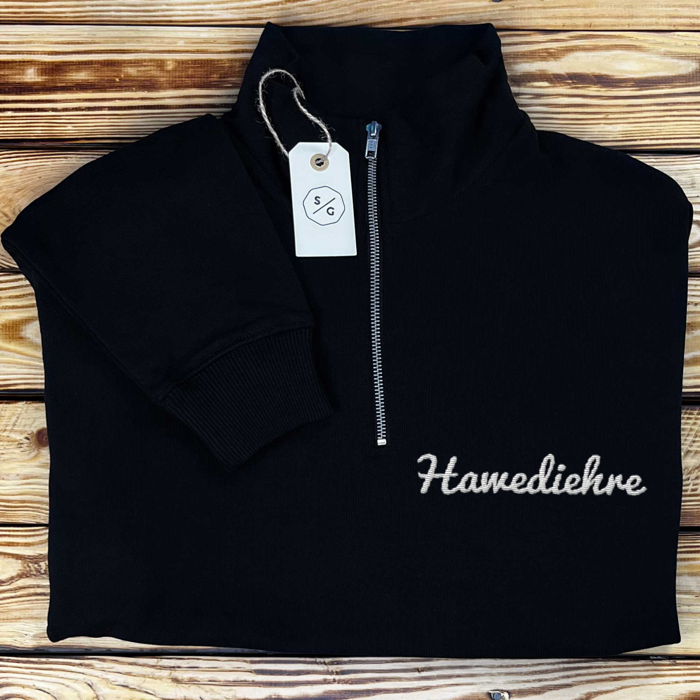 BESTICKTER HALF-ZIP SWEATER • HAWEDIEHRE