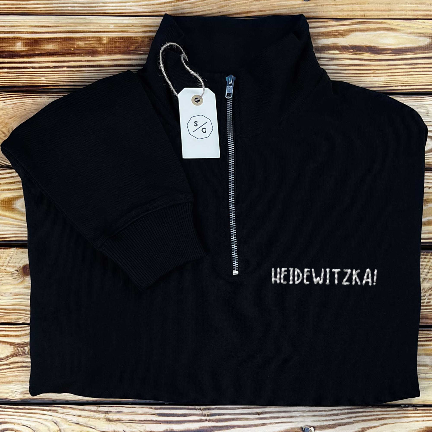 BESTICKTER HALF-ZIP SWEATER • HEIDEWITZKA