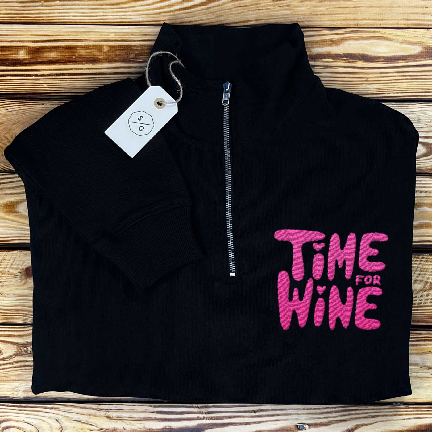 BESTICKTER HALF-ZIP SWEATER • TIME FOR WINE