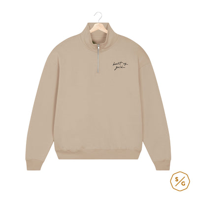 BESTICKTER HALF-ZIP SWEATER • HEART OF GOLD