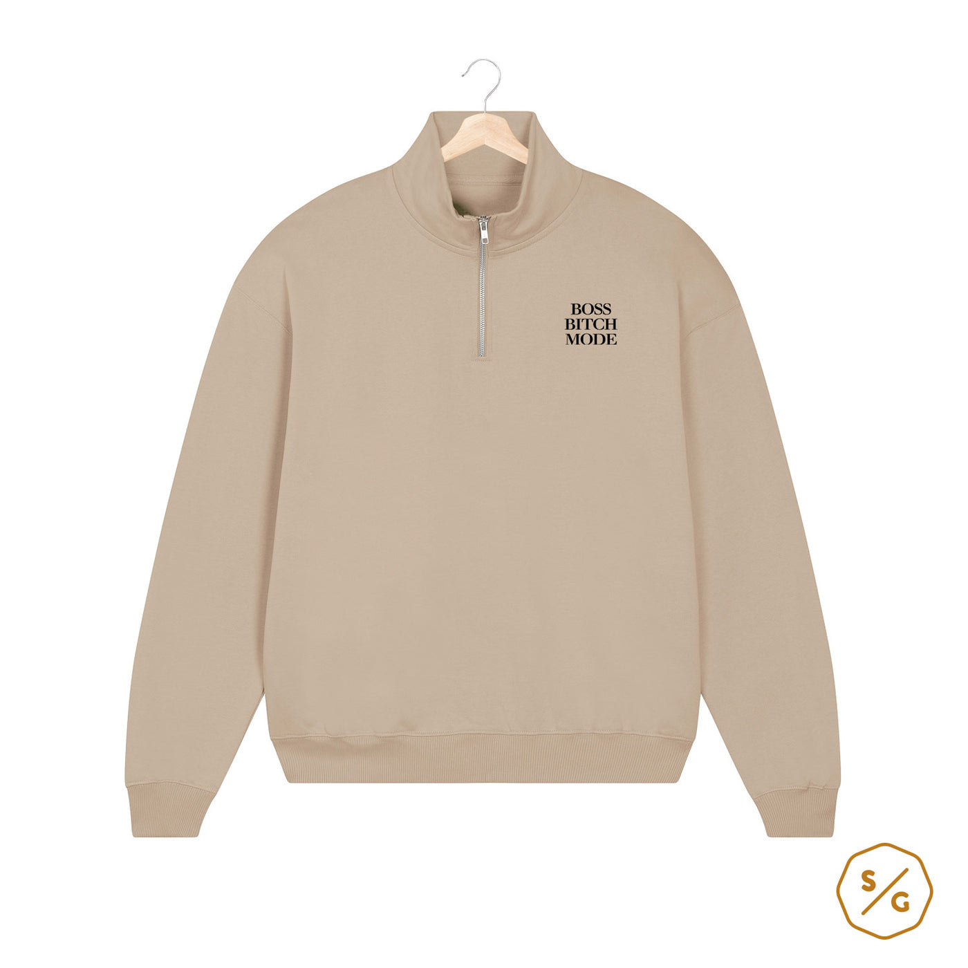 BESTICKTER HALF-ZIP SWEATER • BOSS BITCH MODE