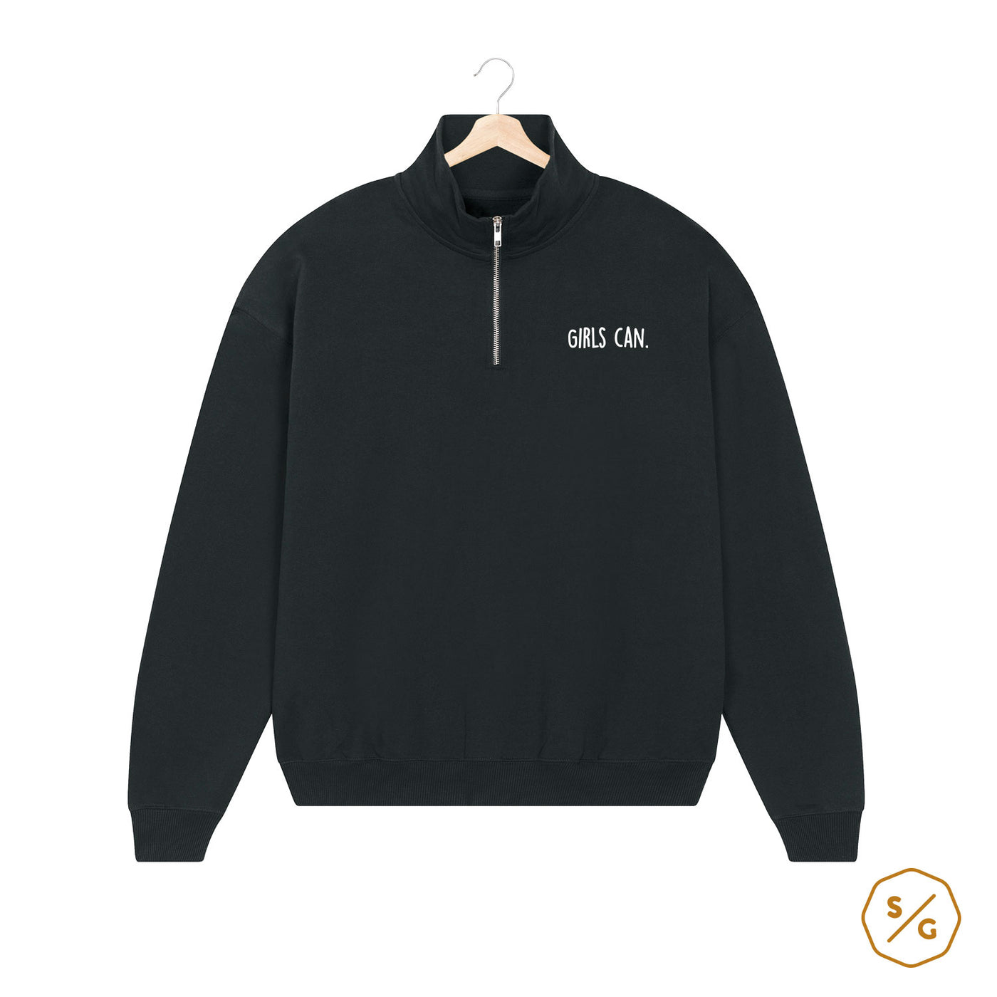 BESTICKTER HALF-ZIP SWEATER • GIRLS CAN.