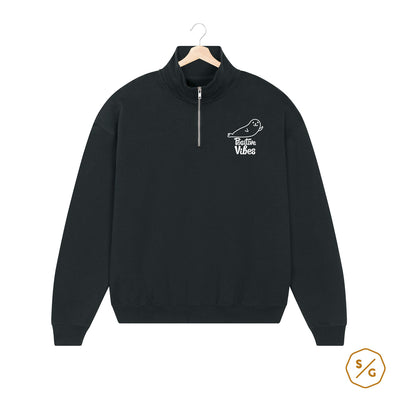 BESTICKTER HALF-ZIP SWEATER • POSITIVE VIBES