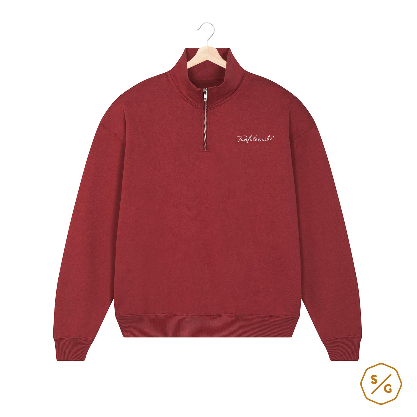 BESTICKTER HALF-ZIP SWEATER • TEUFELSWEIB