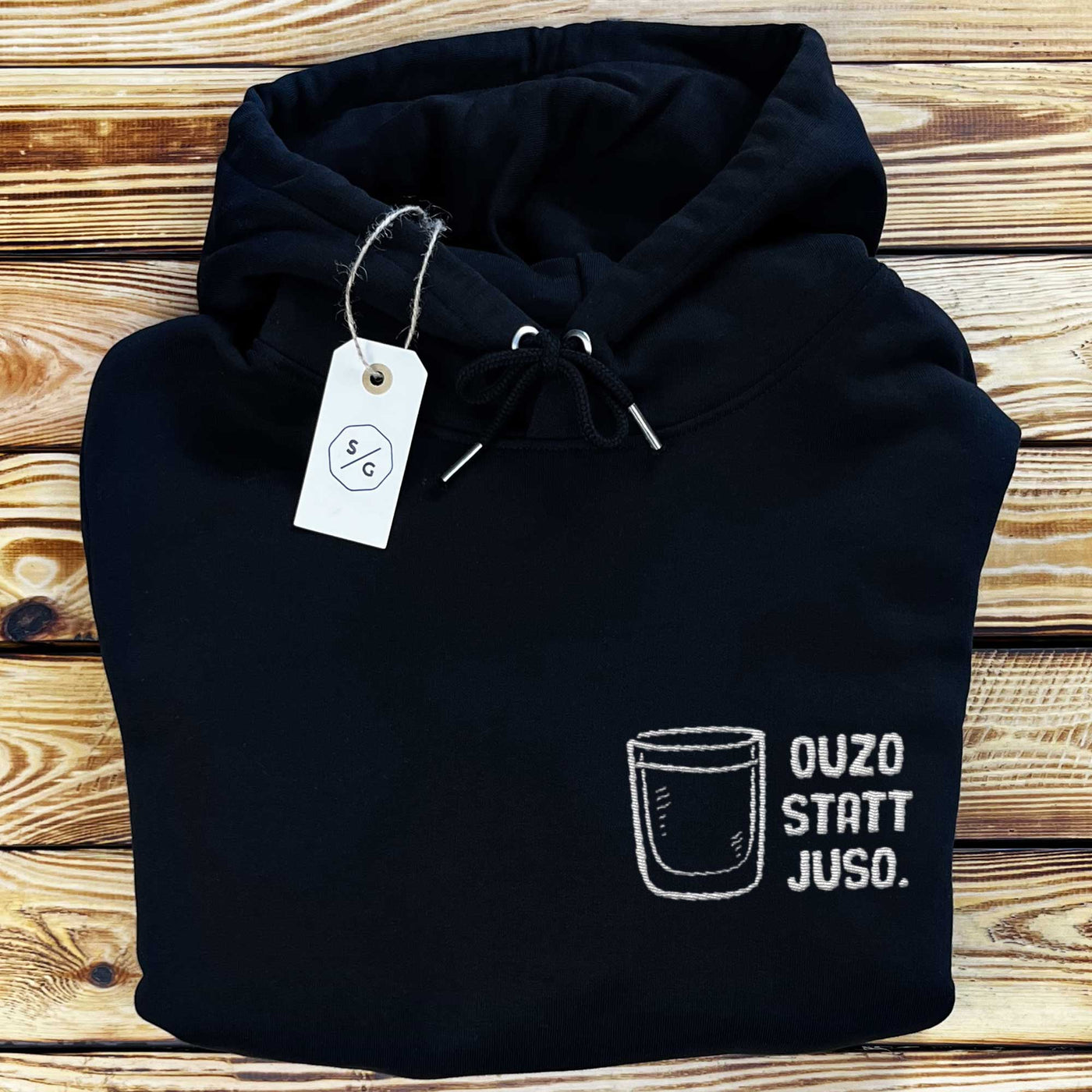 BESTICKTER HOODIE • OUZO STATT JUSO