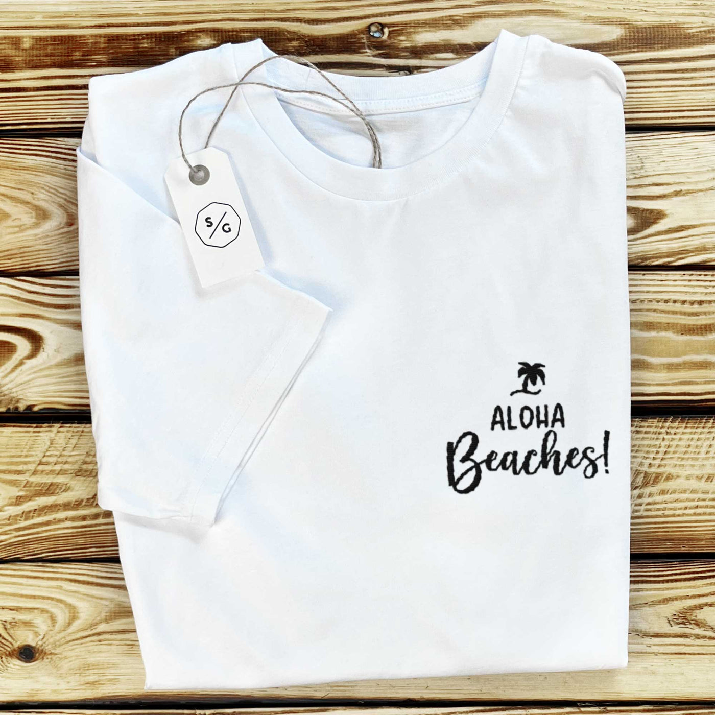 BESTICKTES T-SHIRT KLEID • ALOHA BEACHES