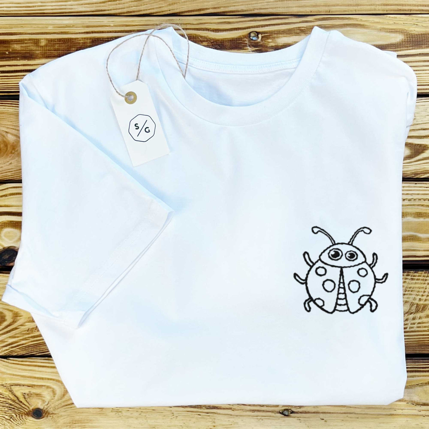 EMBROIDERED T-SHIRT DRESS • CUTE LADYBUG