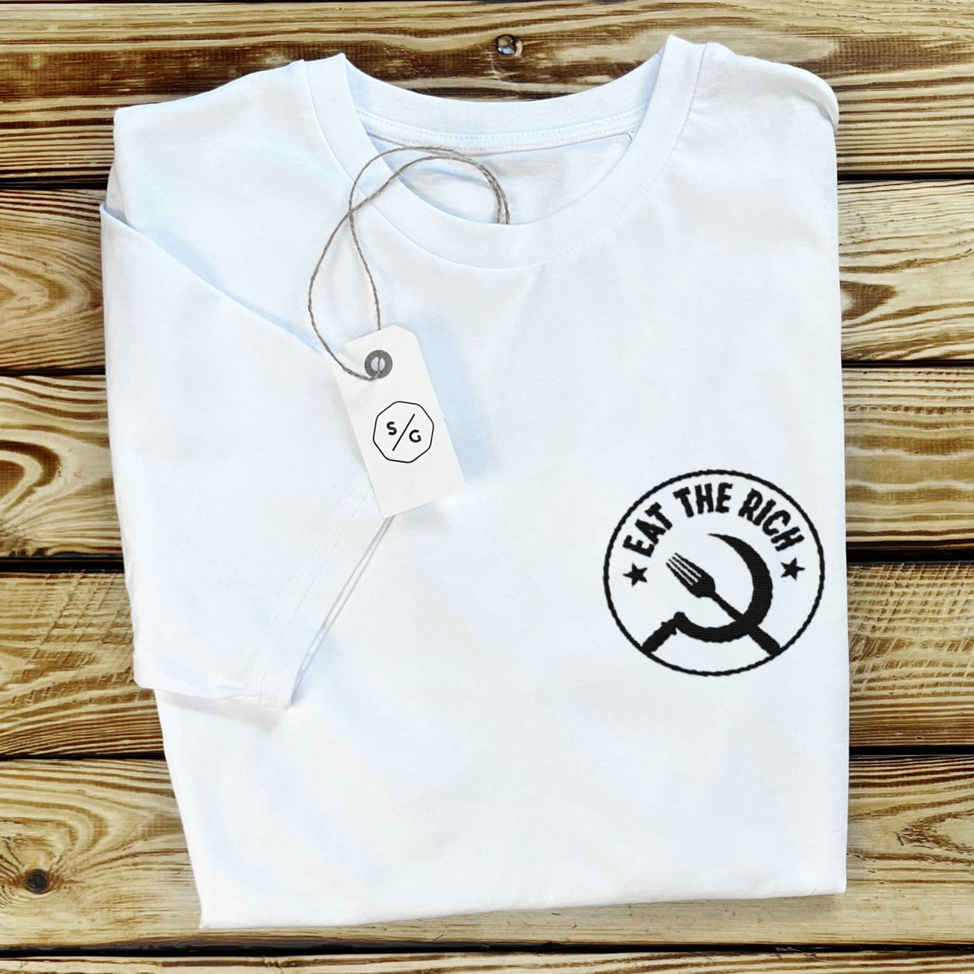 BESTICKTES SHIRT • EAT THE RICH / BADGE