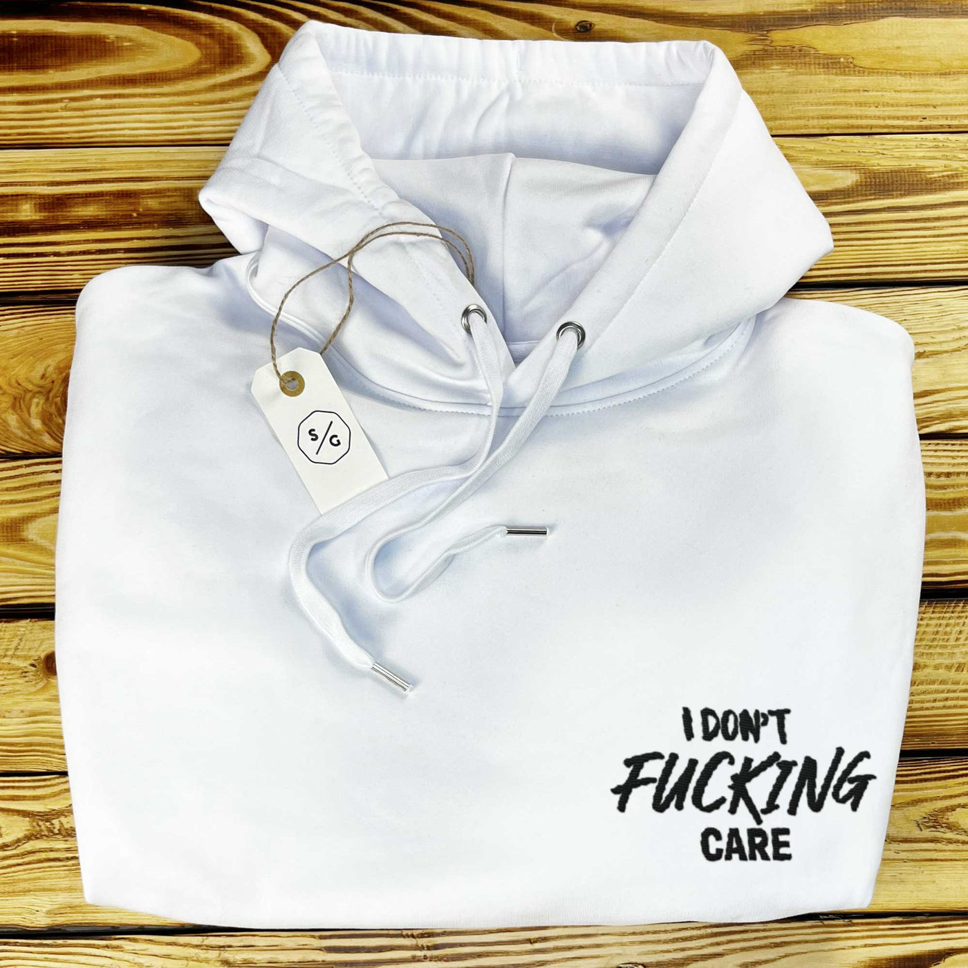 BESTICKTER HOODIE OVERSIZED • I DON`T FUCKING CARE