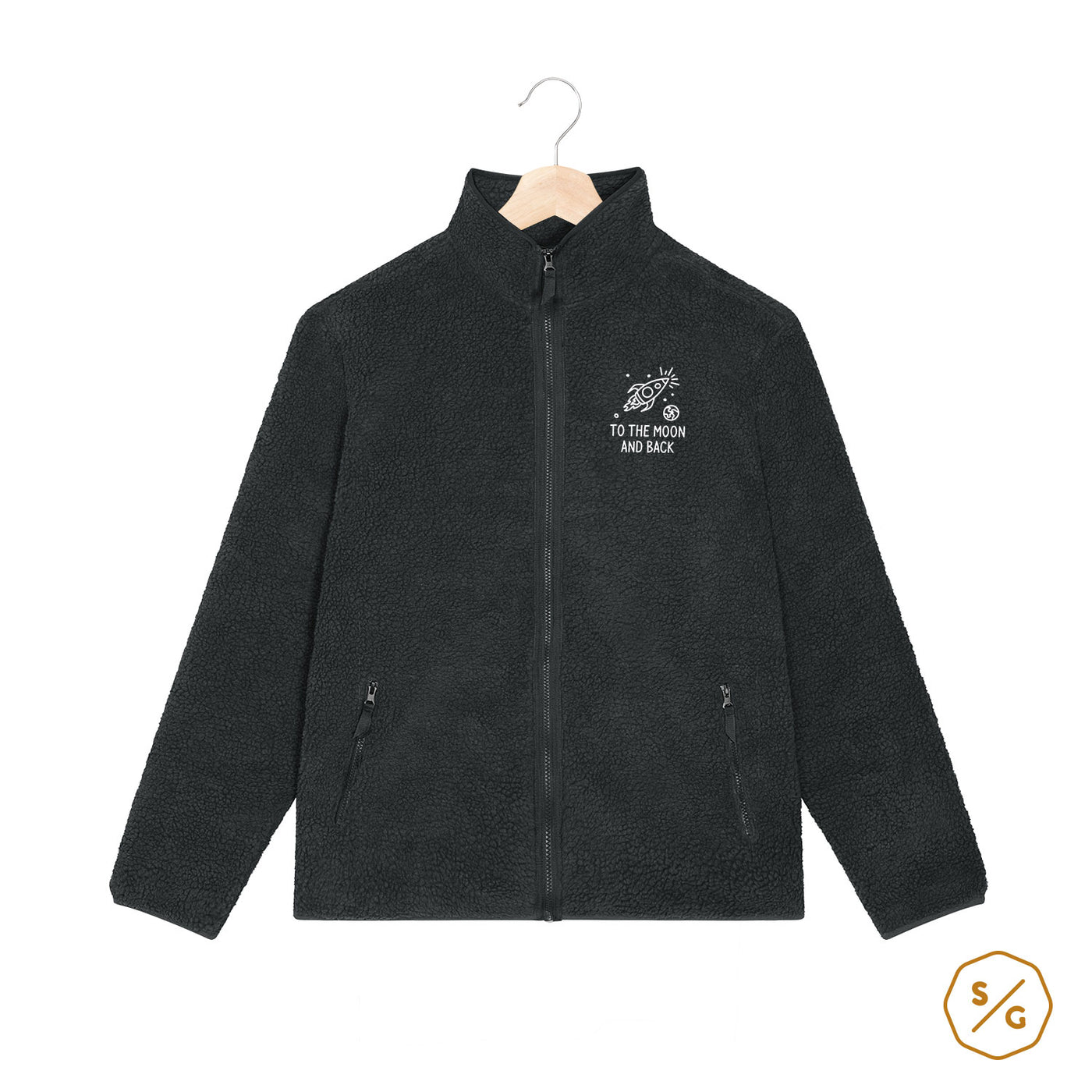 EMBROIDERED SHERPA JACKET • TO THE MOON AND BACK