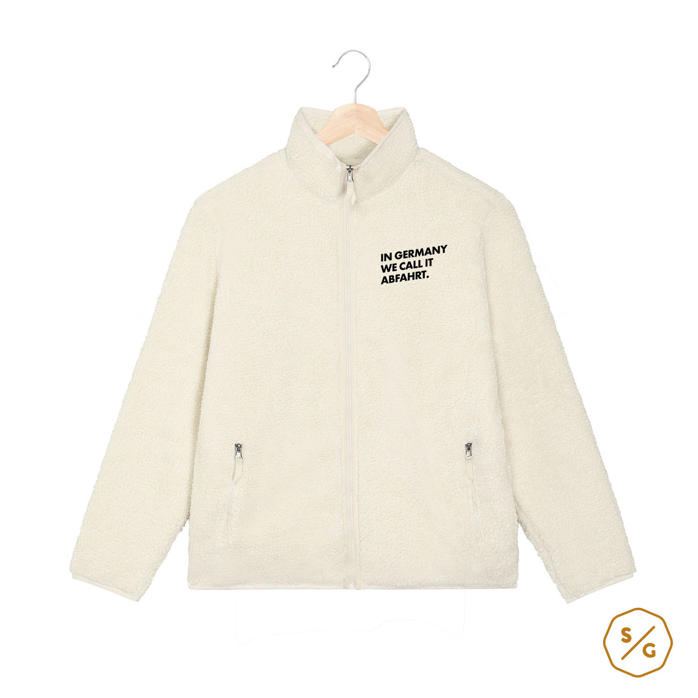 EMBROIDERED SHERPA JACKET • IN GERMANY WE CALL IT ABFAHRT.