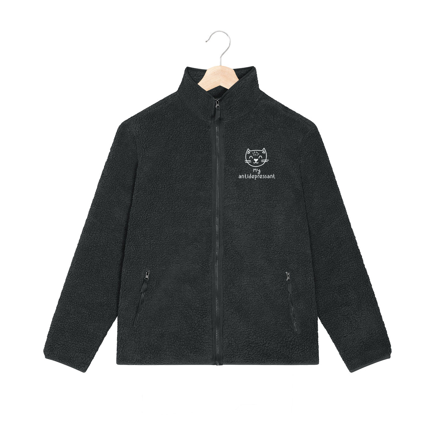 EMBROIDERED SHERPA JACKET • MY ANTIDEPRESSANT