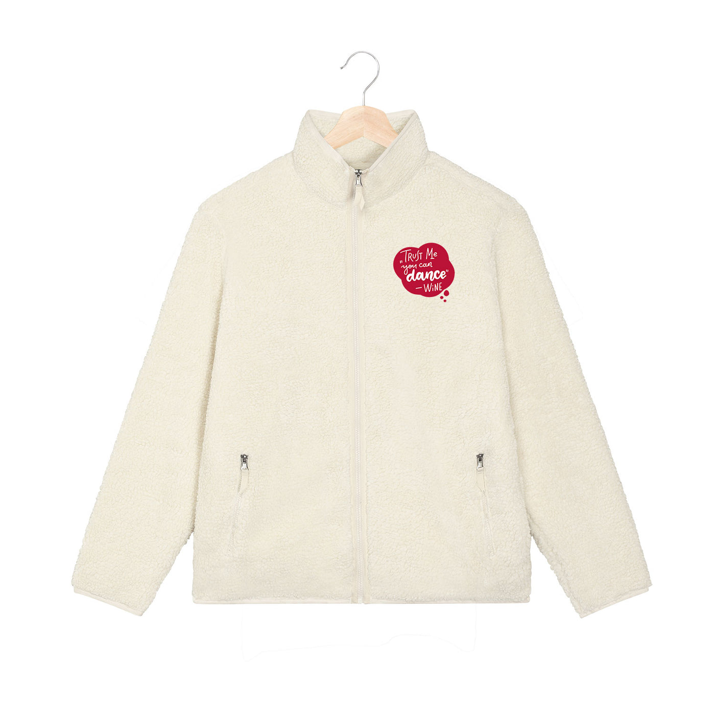 EMBROIDERED SHERPA JACKET • TRUST ME YOU CAN DANCE - WINE