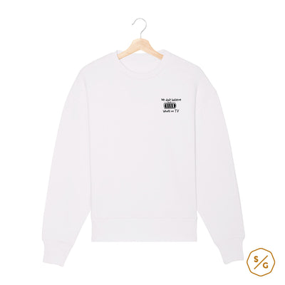 BESTICKTER SWEATER • WE DON'T BELIEVE WHAT`S ON TV