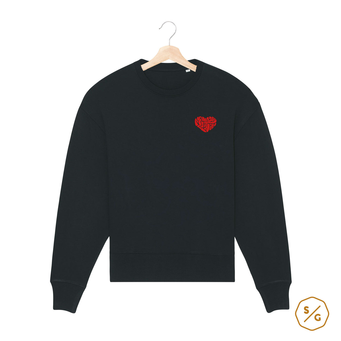 BESTICKTER SWEATER • MAKE LOVE NOT WAR