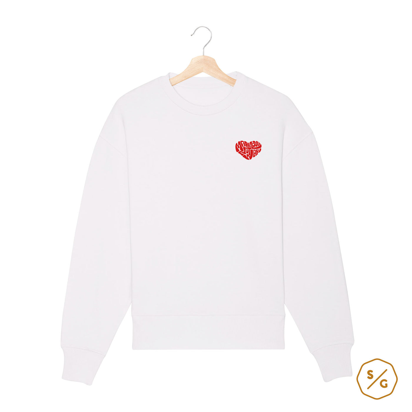 BESTICKTER SWEATER • MAKE LOVE NOT WAR