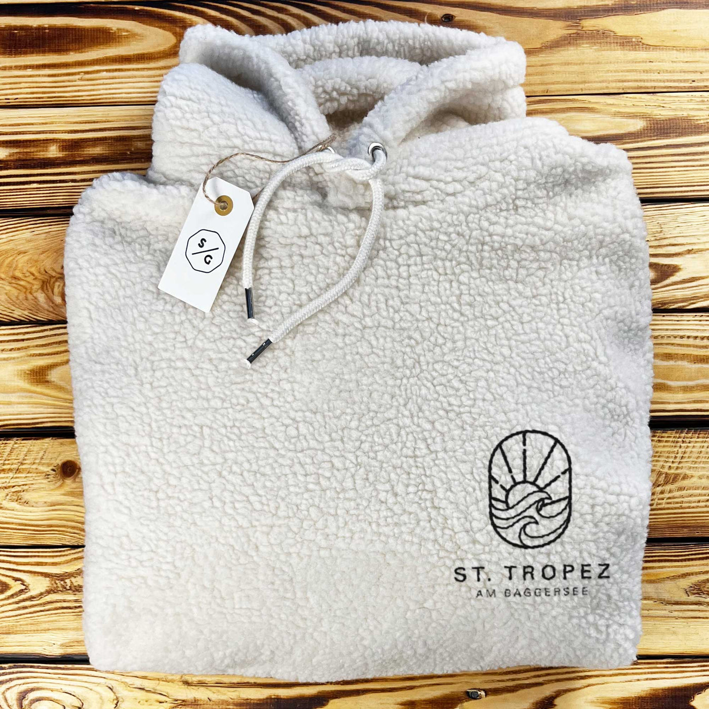 BESTICKTER SHERPA HOODIE • ST. TROPEZ AM BAGGERSEE