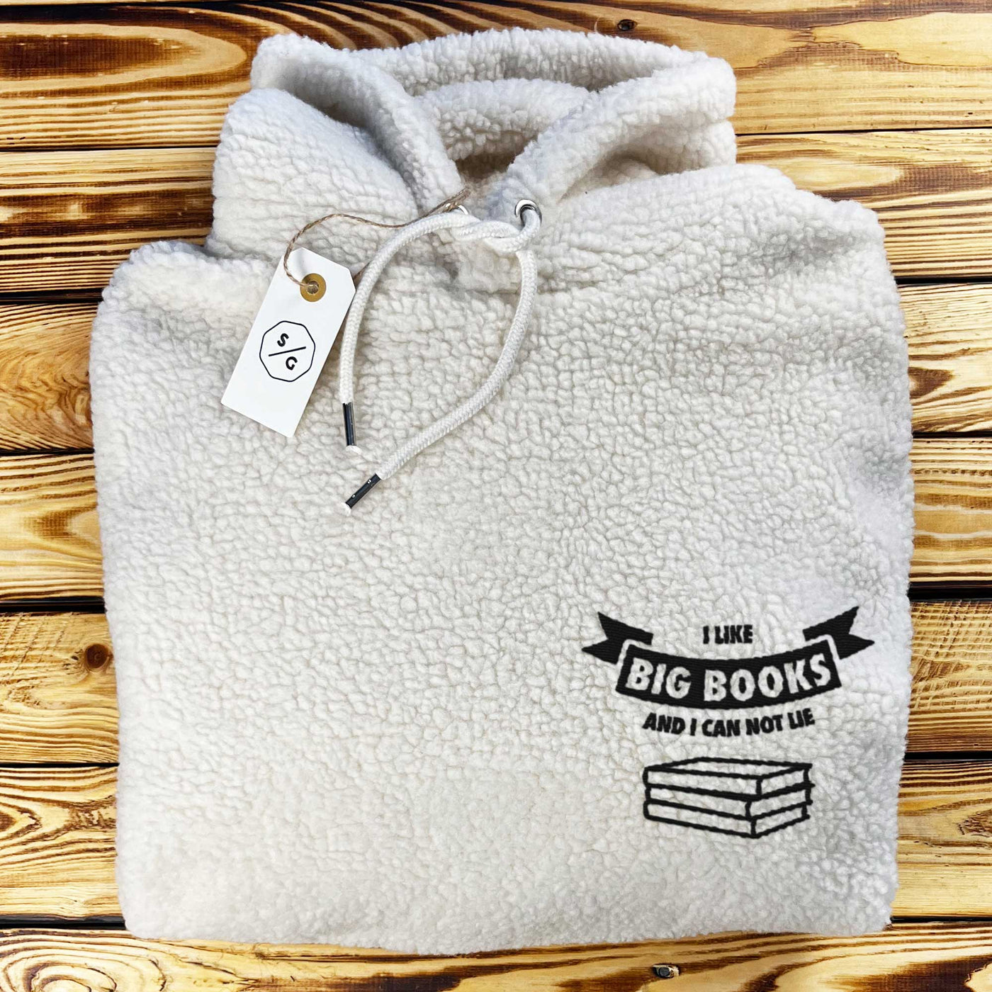 BESTICKTER SHERPA HOODIE • I LIKE BIG BOOKS