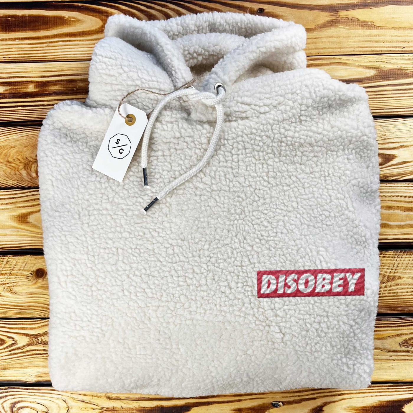 BESTICKTER SHERPA HOODIE • DISOBEY