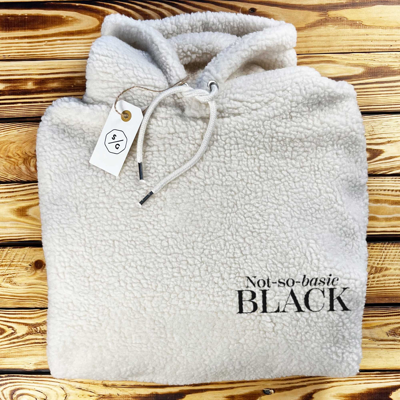 BESTICKTER SHERPA HOODIE • NOT SO BASIC BLACK