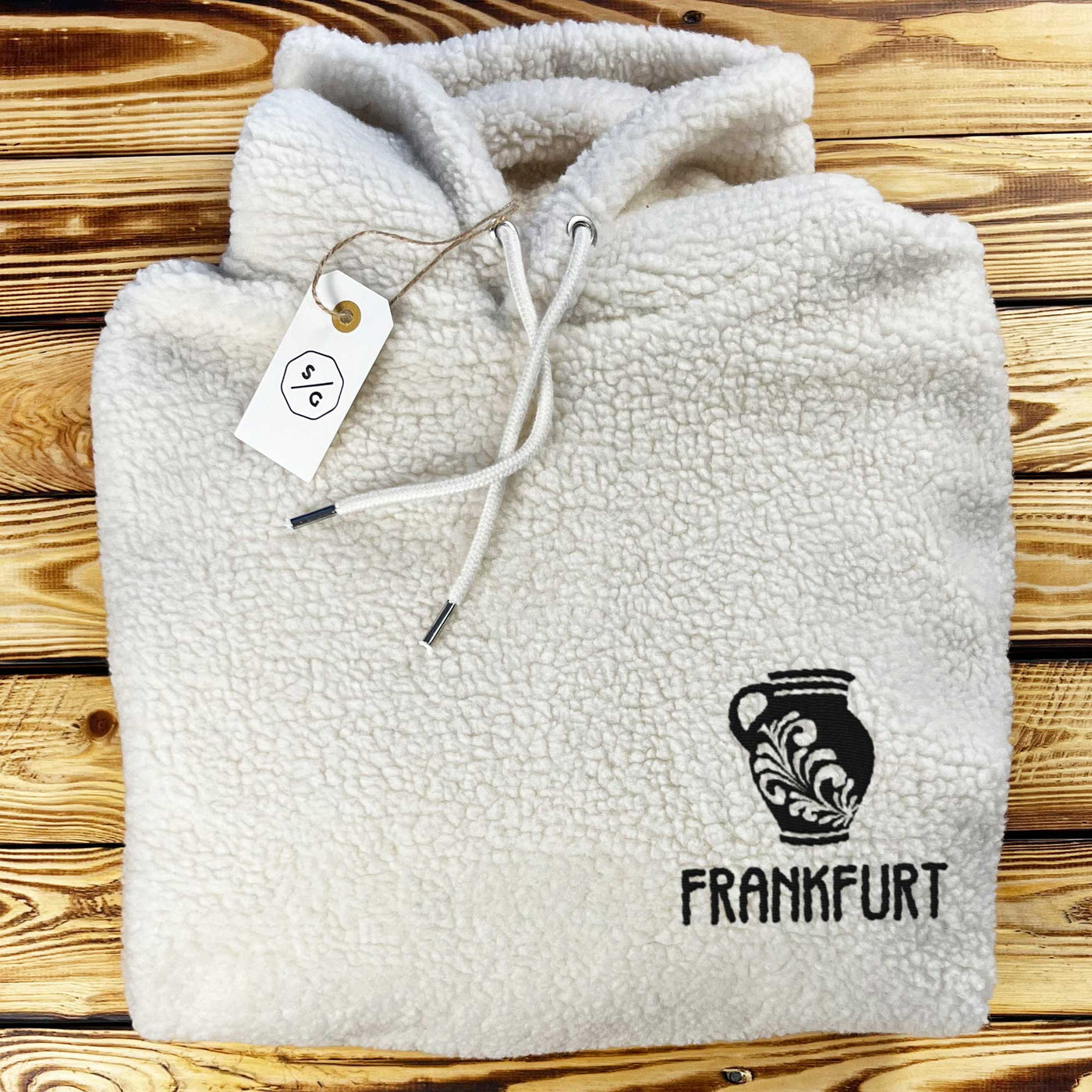 EMBROIDERED SHERPA HOODIE • FRANKFURT