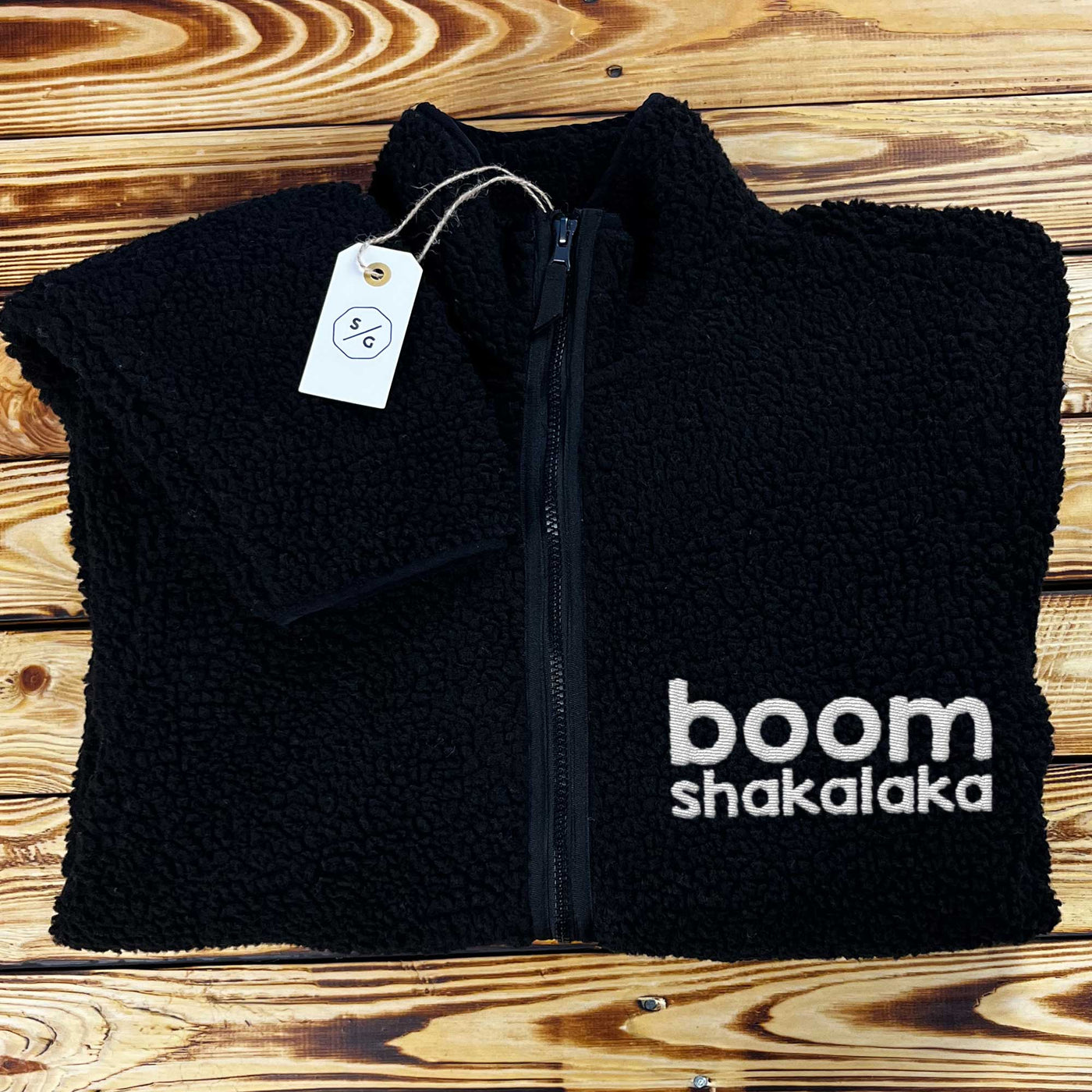 EMBROIDERED SHERPA JACKET • BOOM SHAKALAKA