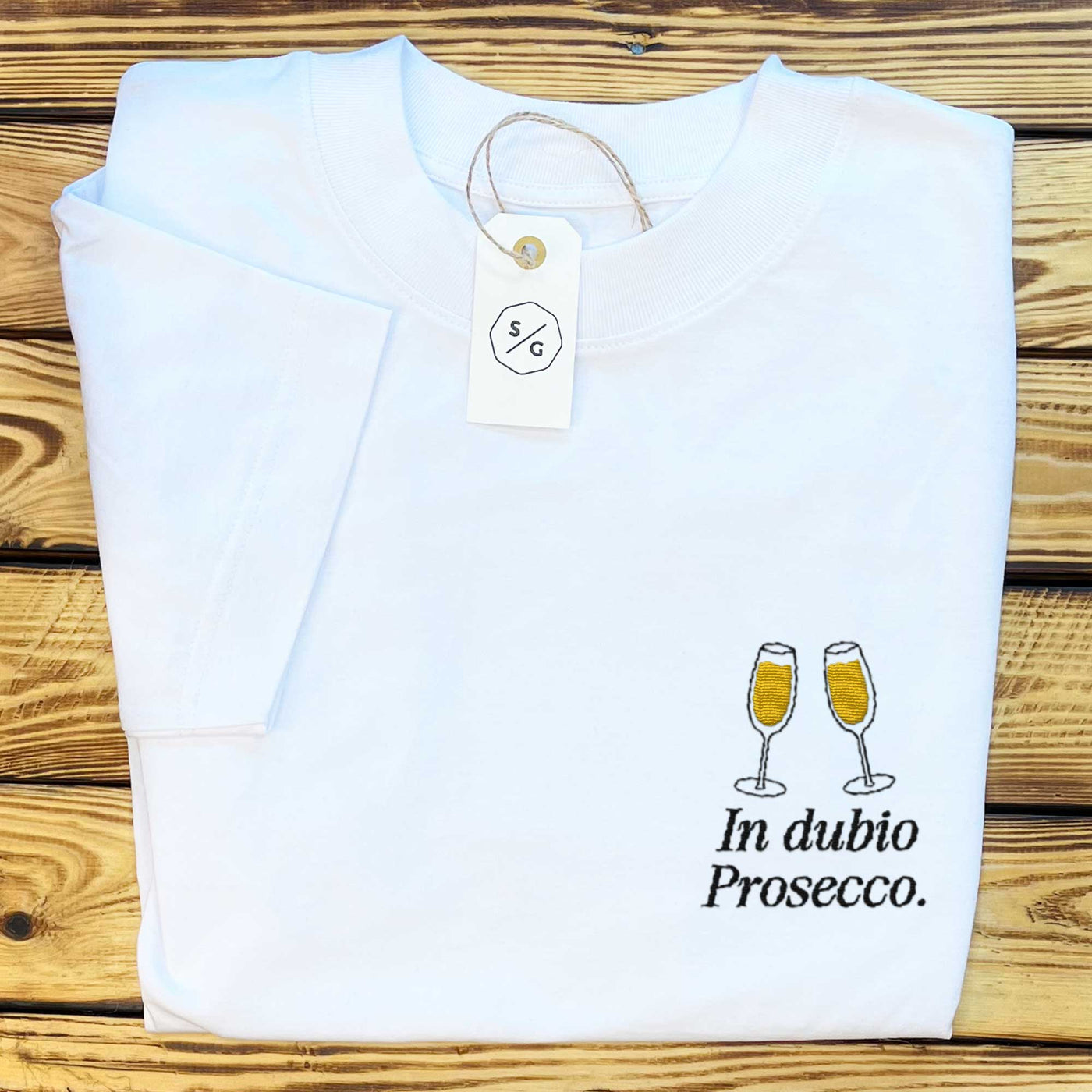 BESTICKTES SHIRT OVERSIZED • IN DUBIO PROSECCO