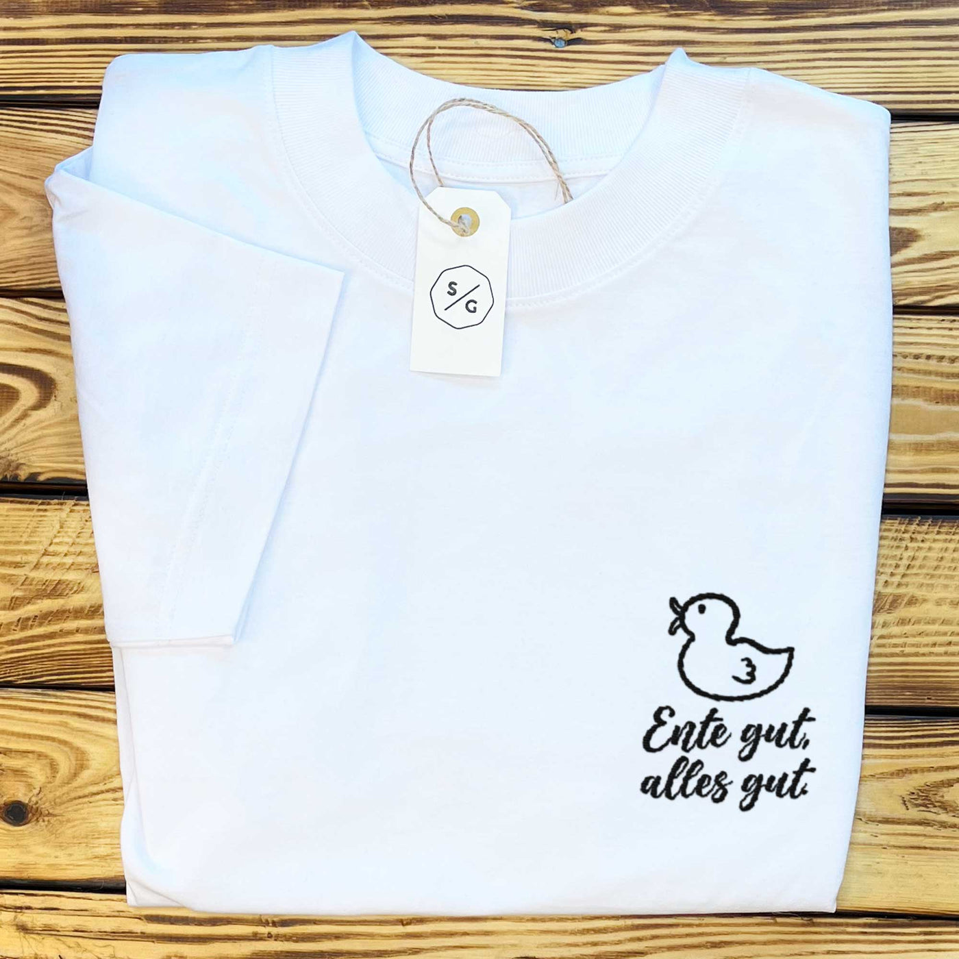 BESTICKTES SHIRT OVERSIZED • ENTE GUT, ALLES GUT