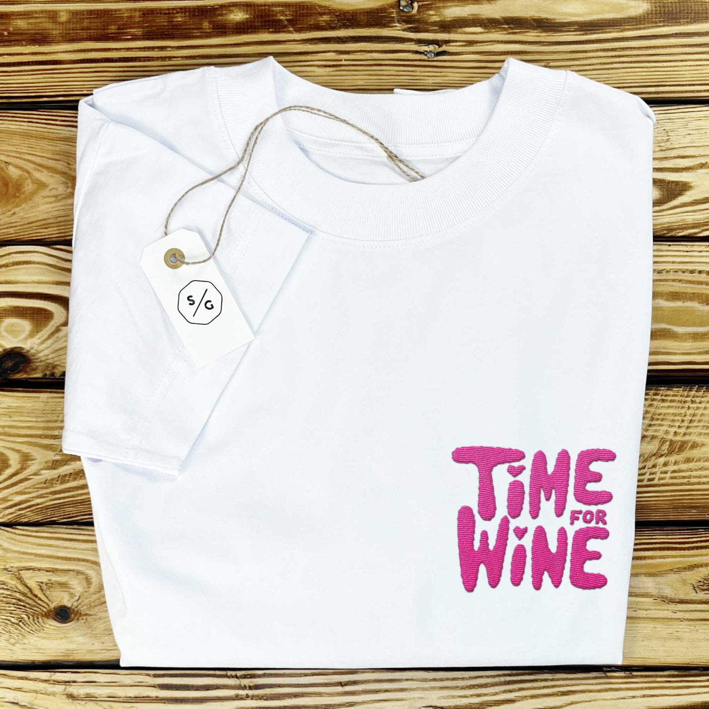 BESTICKTES SHIRT OVERSIZED • TIME FOR WINE