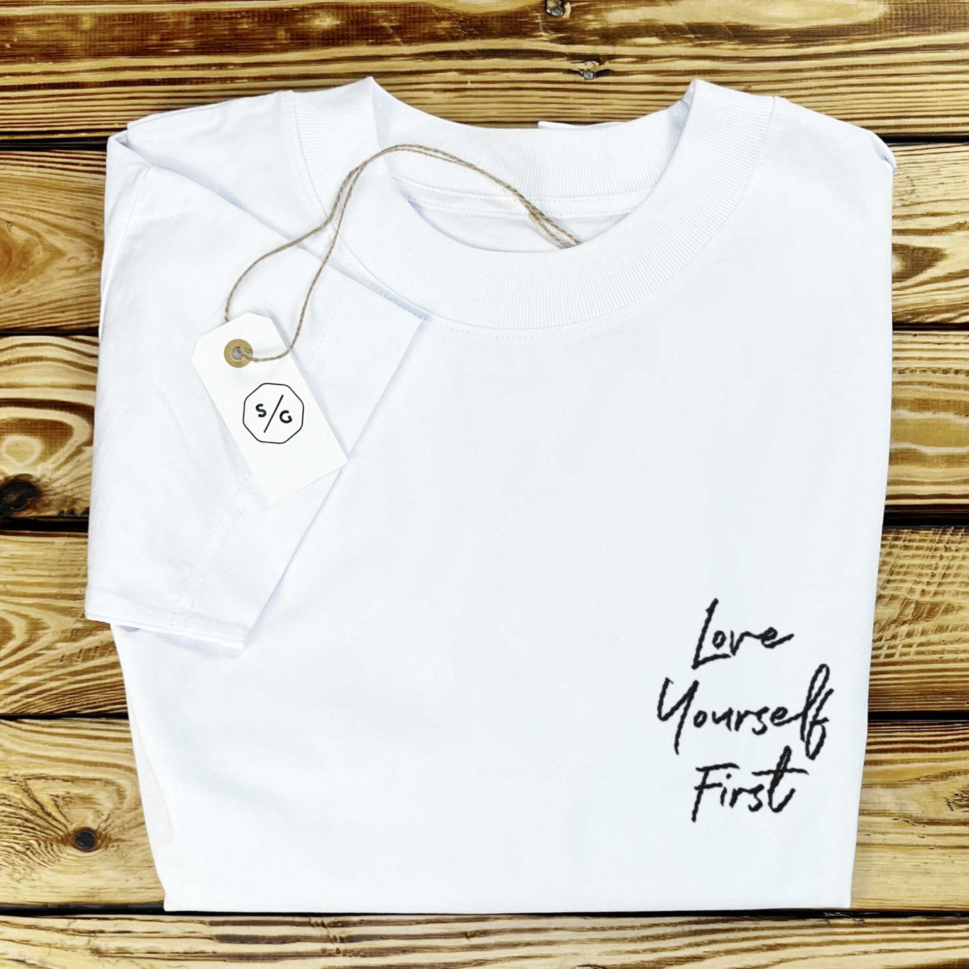 EMBROIDERED SHIRT OVERSIZED • LOVE YOURSELF FIRST