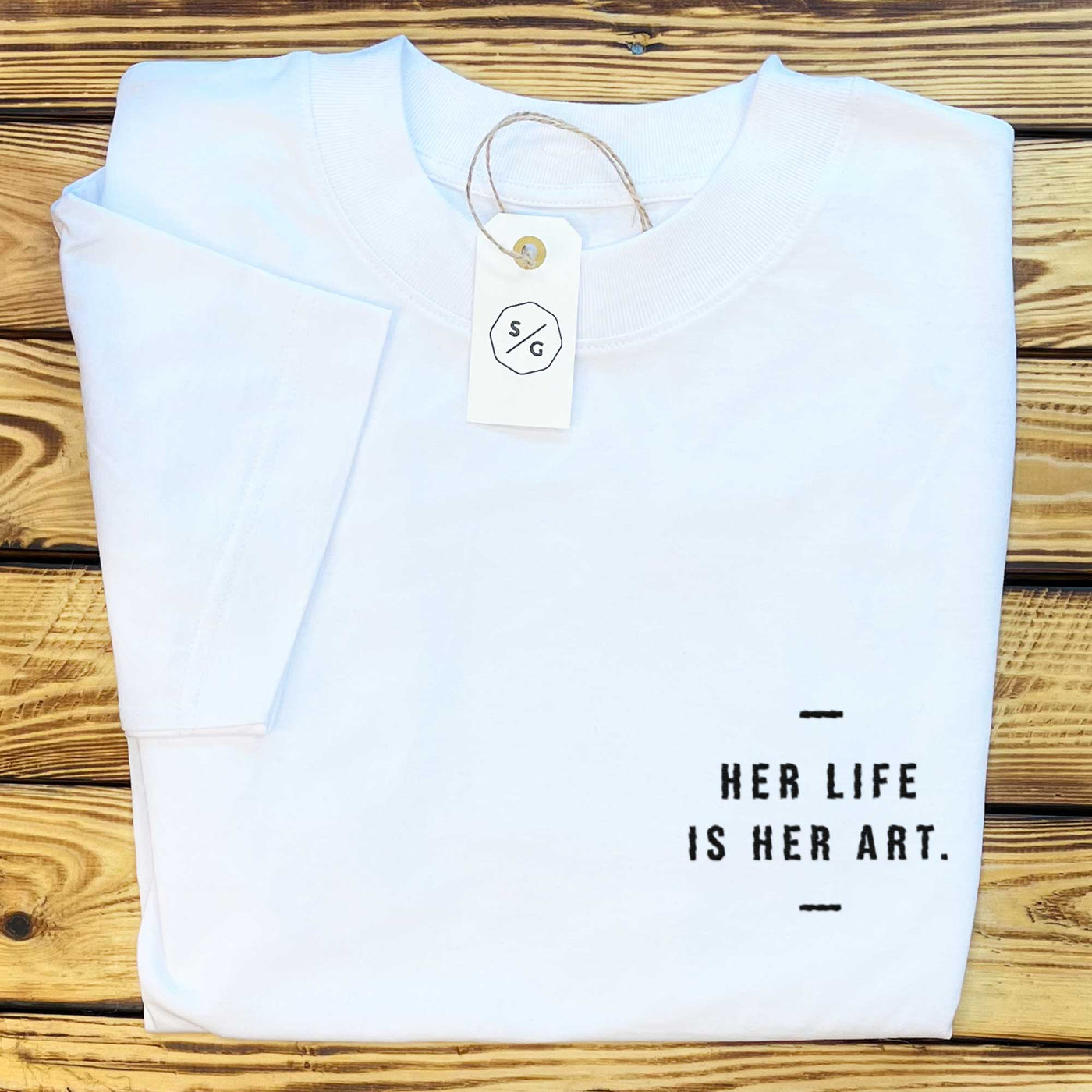 EMBROIDERED SHIRT OVERSIZED • HER LIFE IS HER ART.