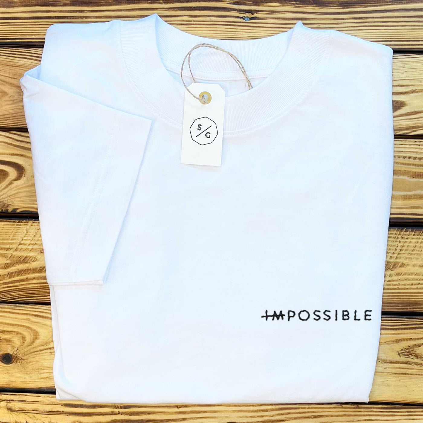 OVERSIZED EMBROIDERED SHIRT • IMPOSSIBLE / POSSIBLE