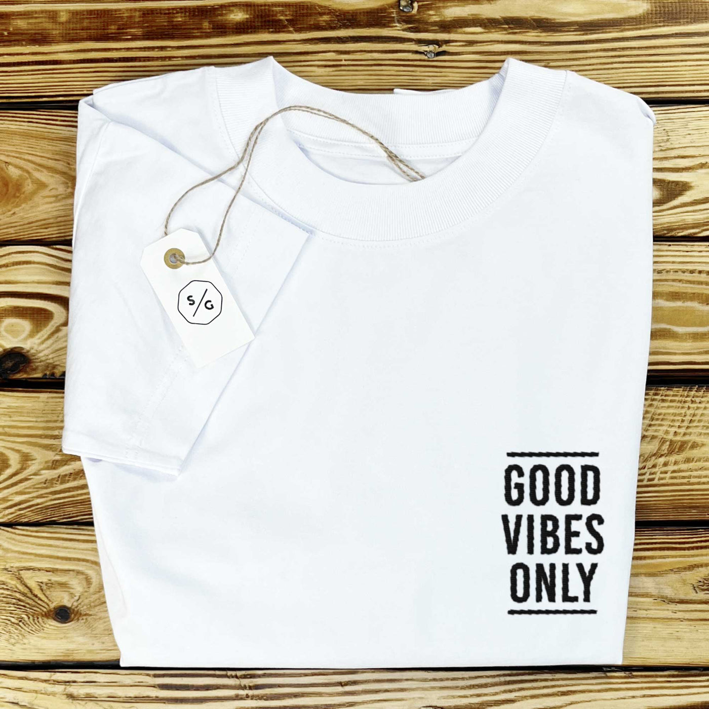 OVERSIZED EMBROIDERED SHIRT • GOOD VIBES ONLY