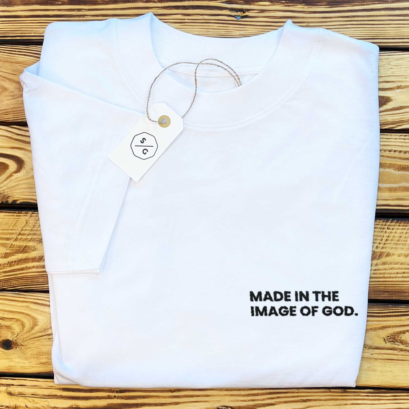 EMBROIDERED SHIRT OVERSIZED • MADE IN THE IMAGE OF GOD.