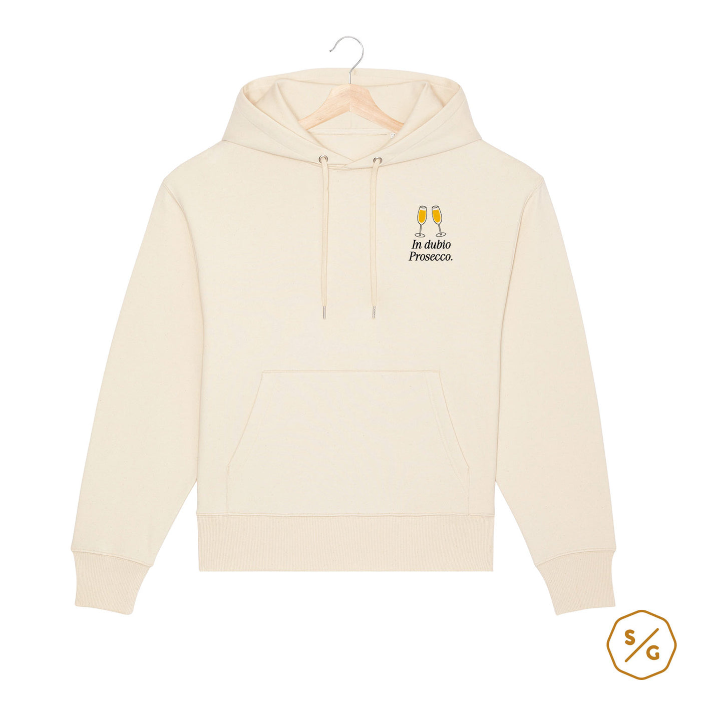 BESTICKTER HOODIE OVERSIZED • IN DUBIO PROSECCO