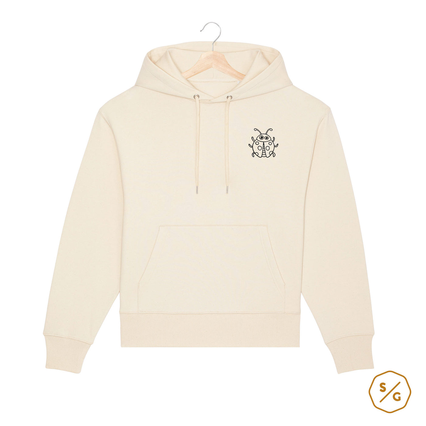 EMBROIDERED HOODIE OVERSIZED • CUTE LADYBUG