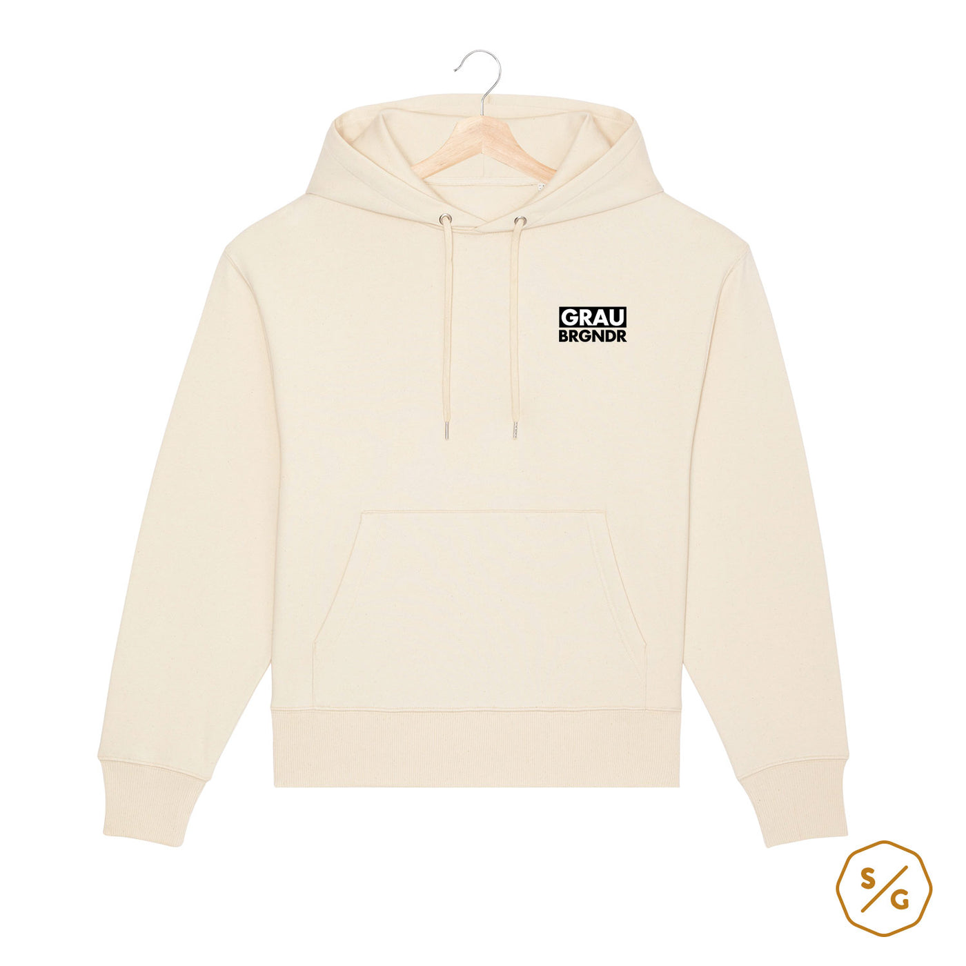 BESTICKTER HOODIE OVERSIZED • GRAU BRGNDR