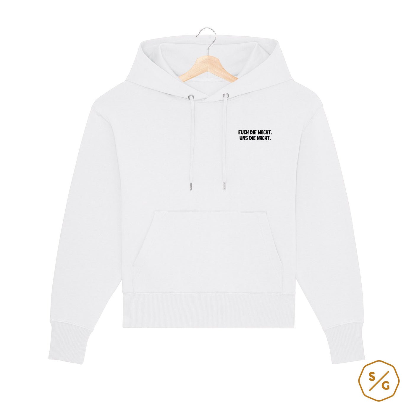 BESTICKTER HOODIE OVERSIZED • EUCH DIE MACHT. UNS DIE NACHT.